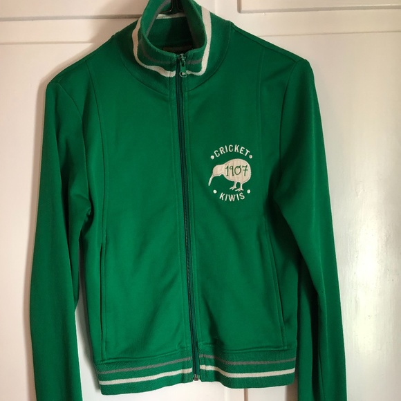 BDG Jackets & Blazers - BDG New Zealand Cricket Club Green Embroidered Track Jacket